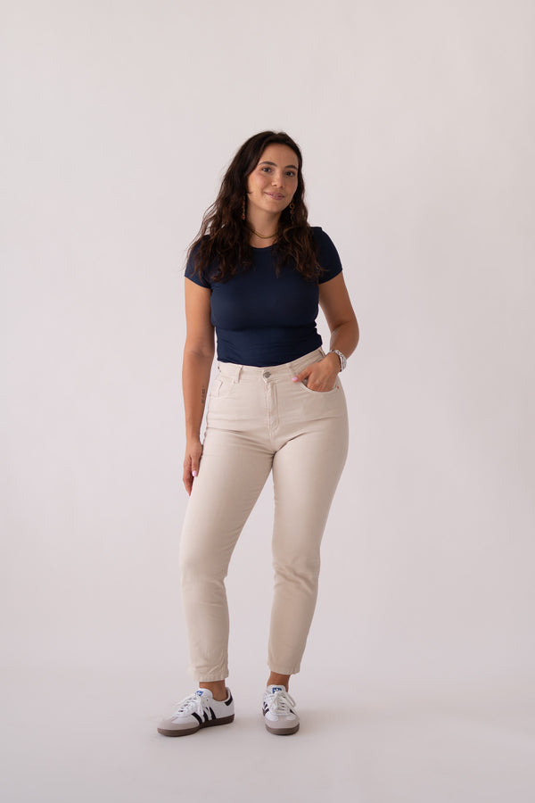 MOM HIGH RISE - BEIGE