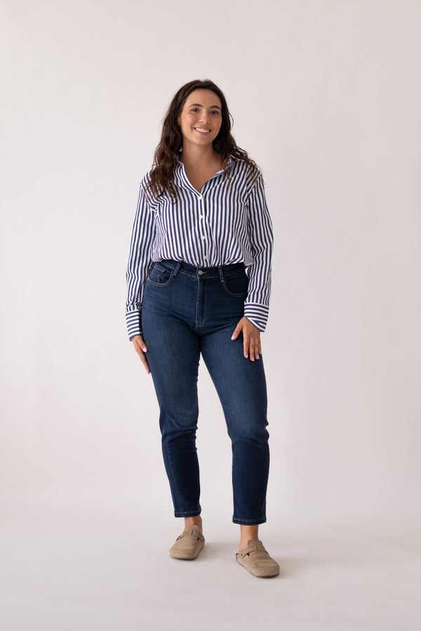 MOM HIGH RISE - DARK BLUE
