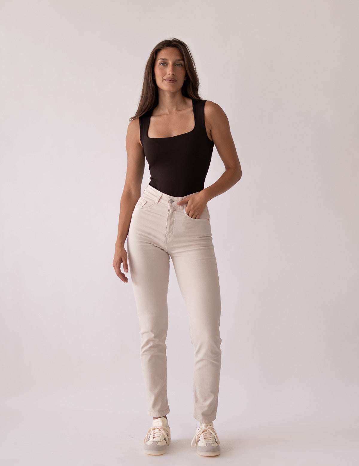 MOM TALL HIGH RISE - BEIGE