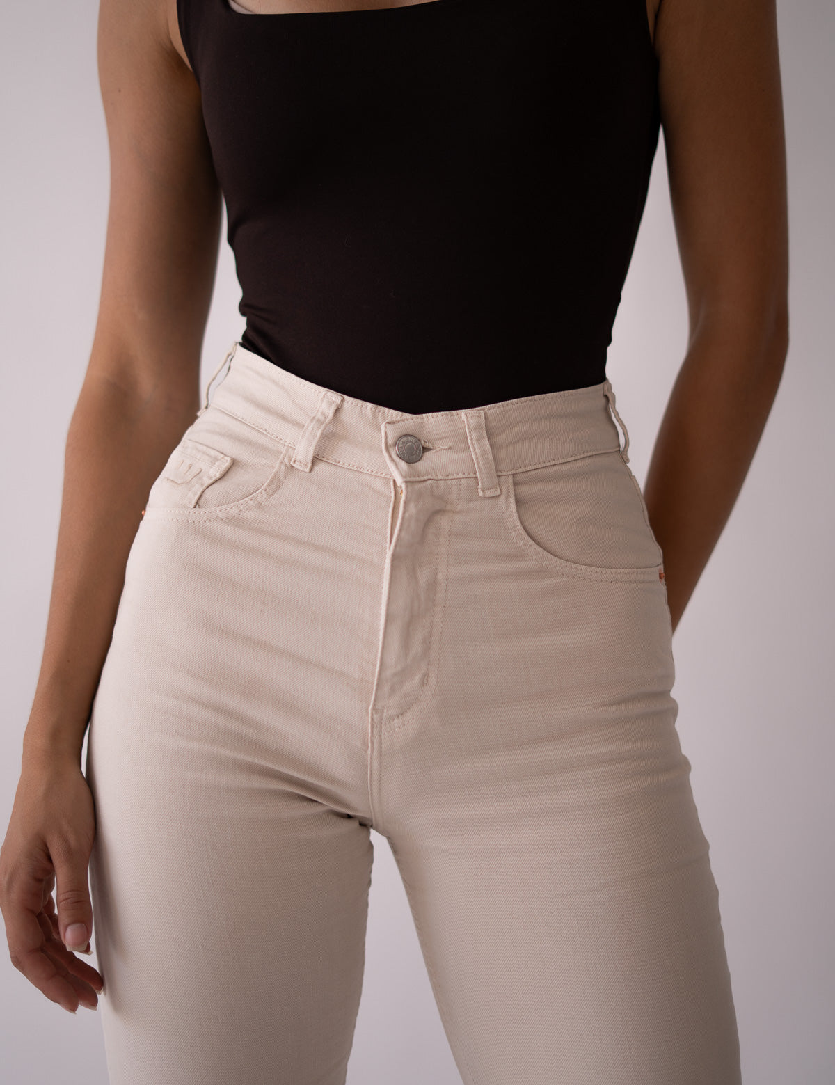 MOM TALL HIGH RISE - BEIGE