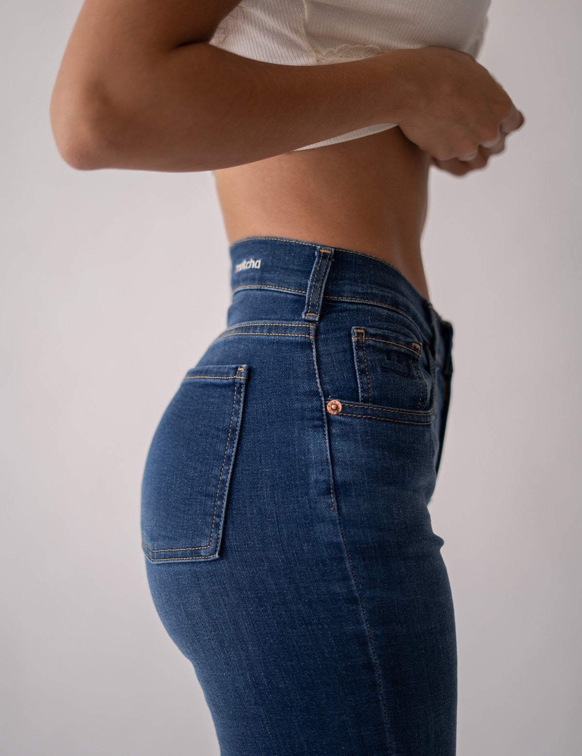 WIDELEG MID RISE - DARK BLUE