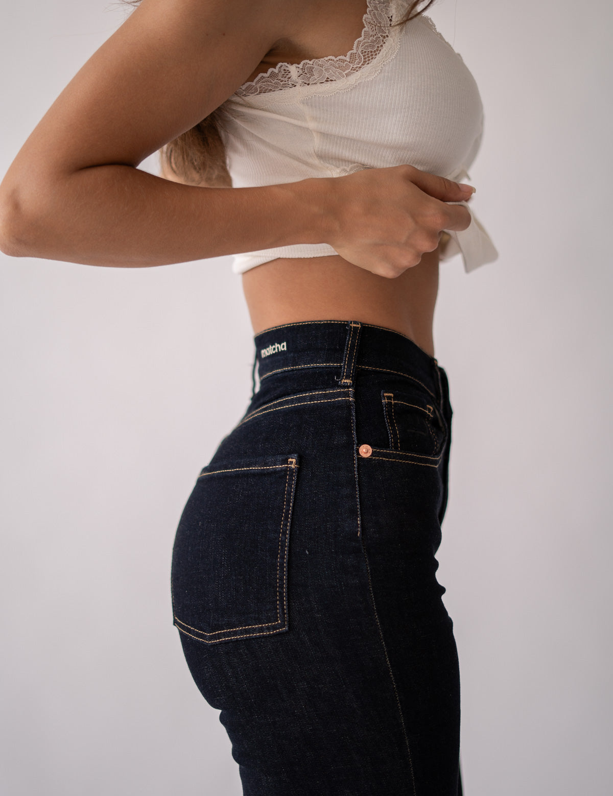 STRAIGHT HIGH RISE - RAW DENIM