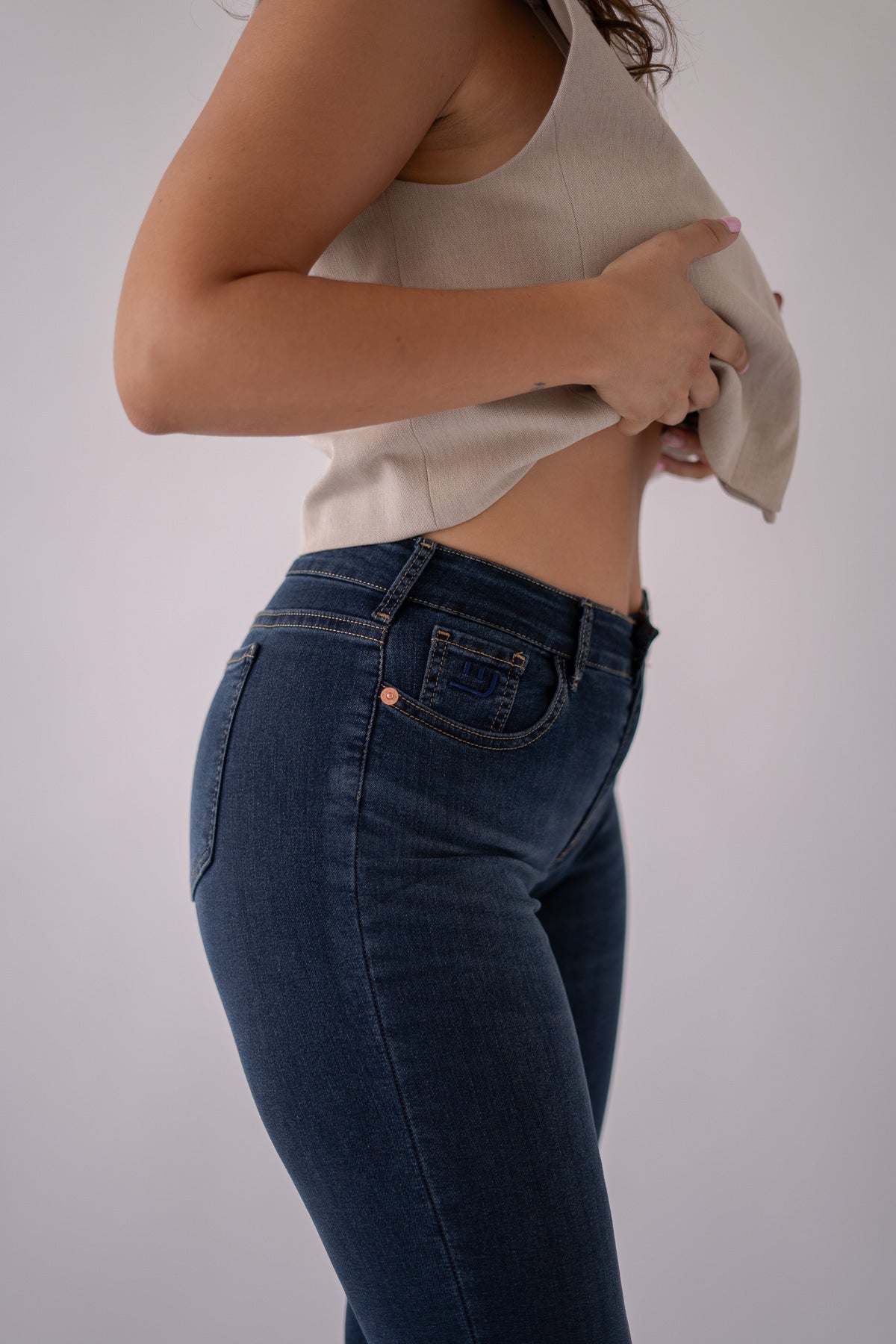 SKINNY MID RISE DARK BLUE – Matcha Jeans