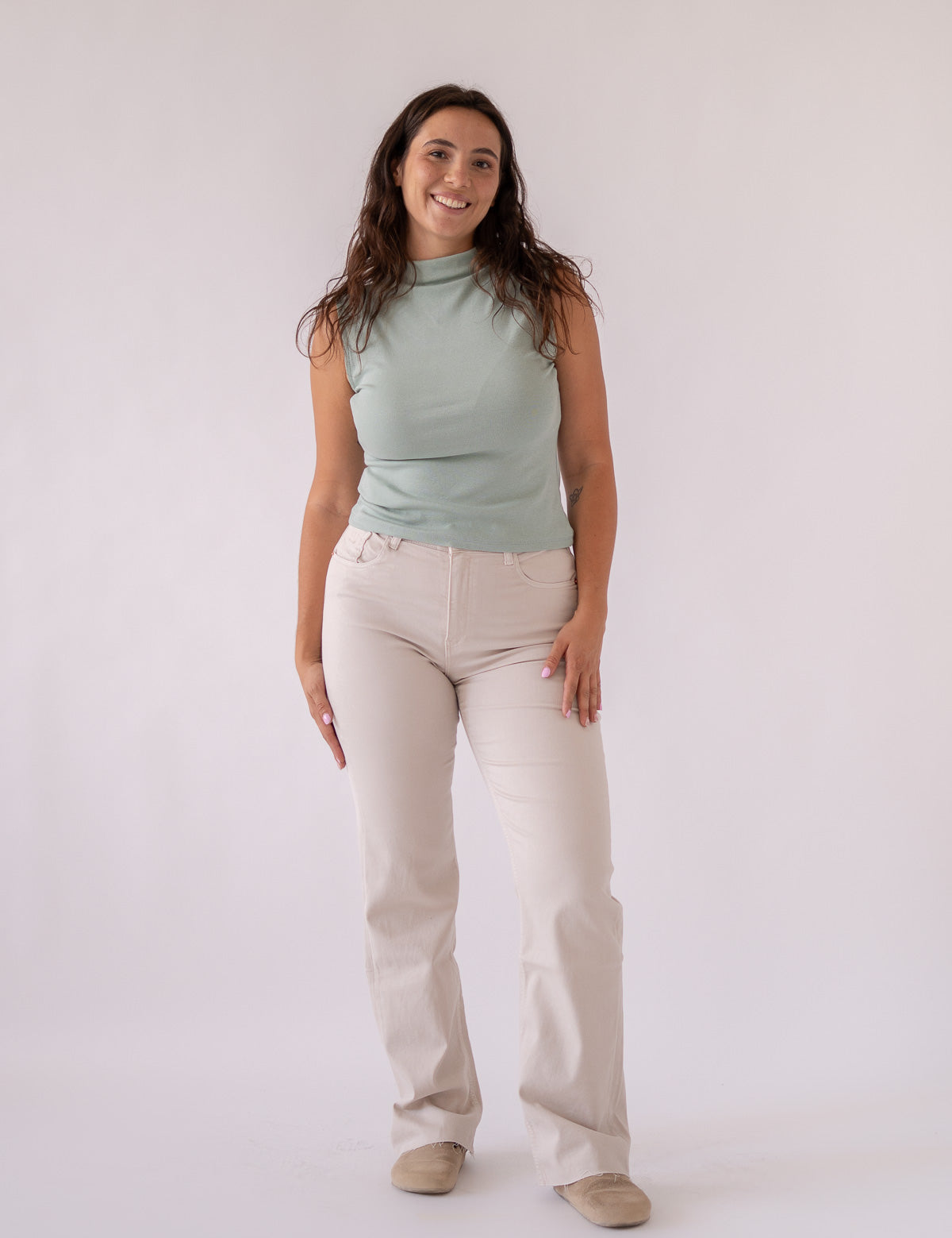 WIDELEG HIGH RISE - BEIGE