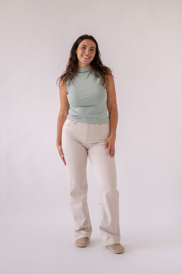 WIDELEG HIGH RISE - BEIGE