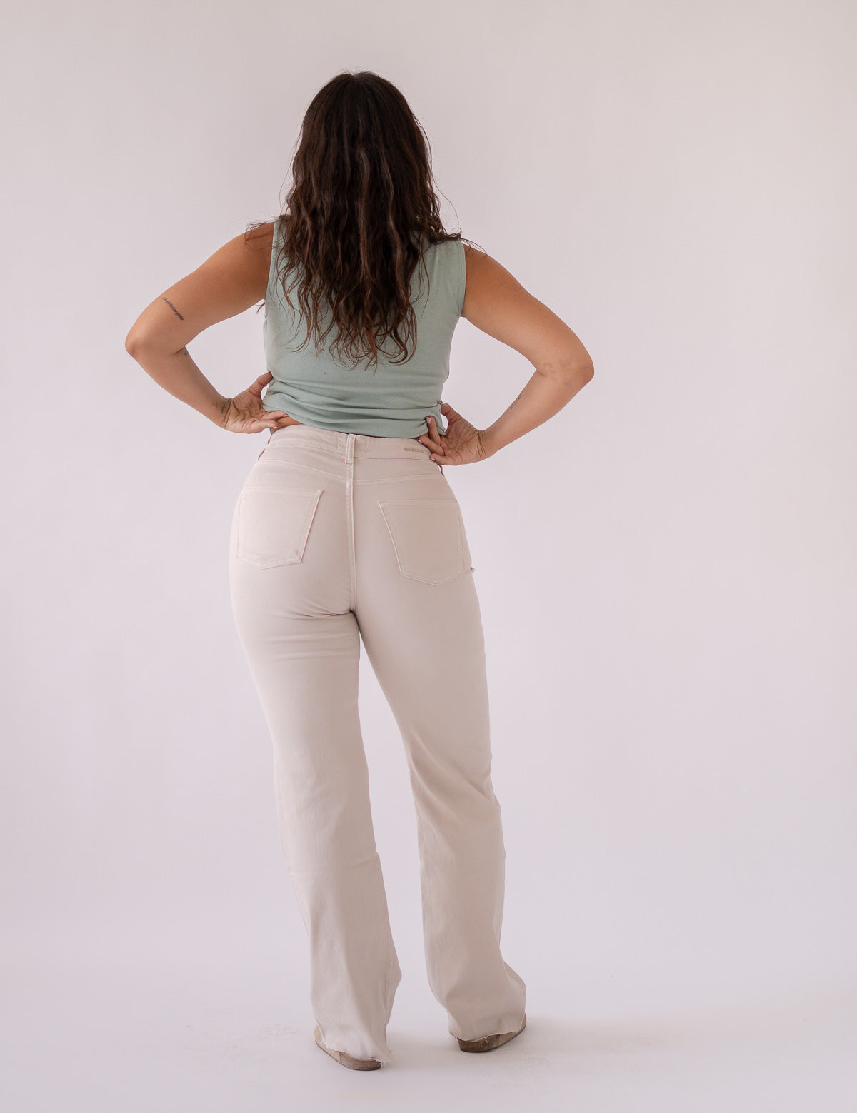 WIDELEG HIGH RISE - BEIGE