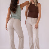WIDELEG HIGH RISE - BEIGE