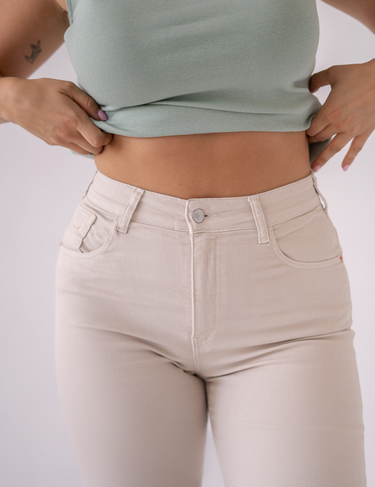 WIDELEG HIGH RISE - BEIGE