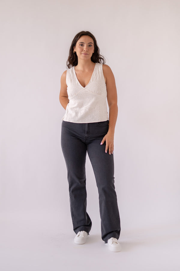 WIDELEG HIGH RISE - GREY