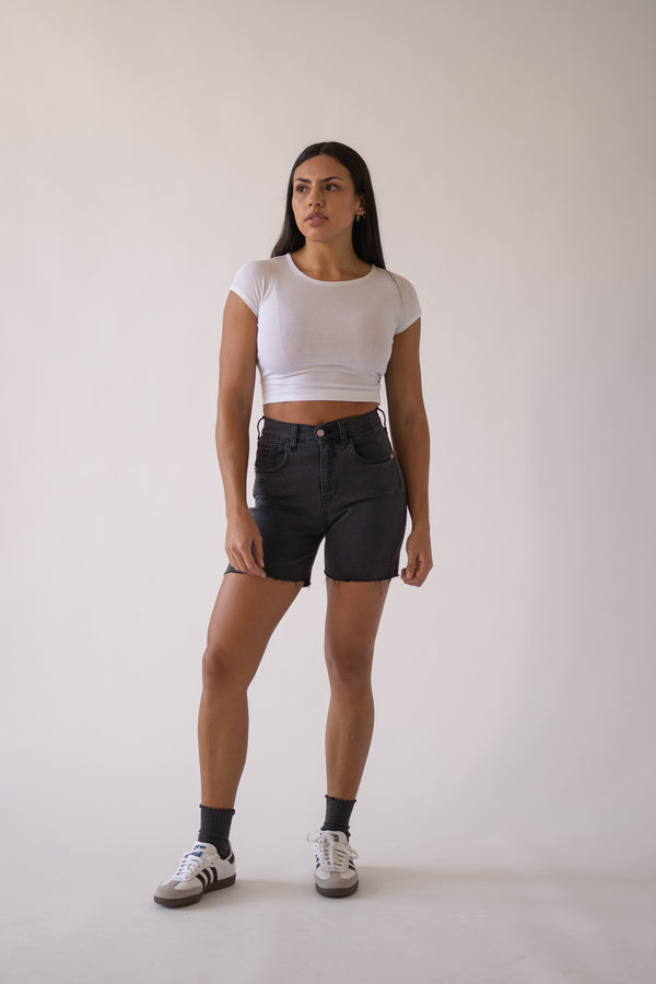 SHORTS HIGH RISE - GREY
