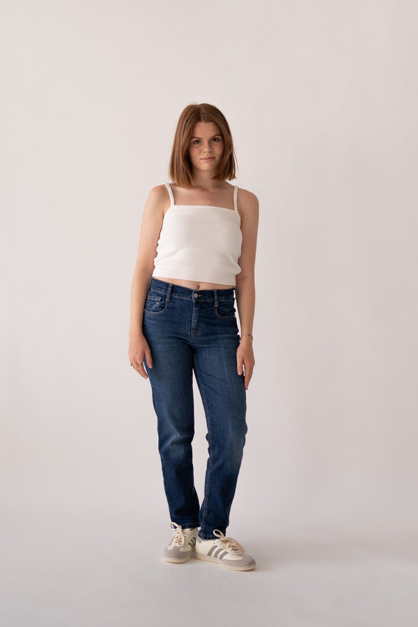 MOM MID RISE - DARK BLUE
