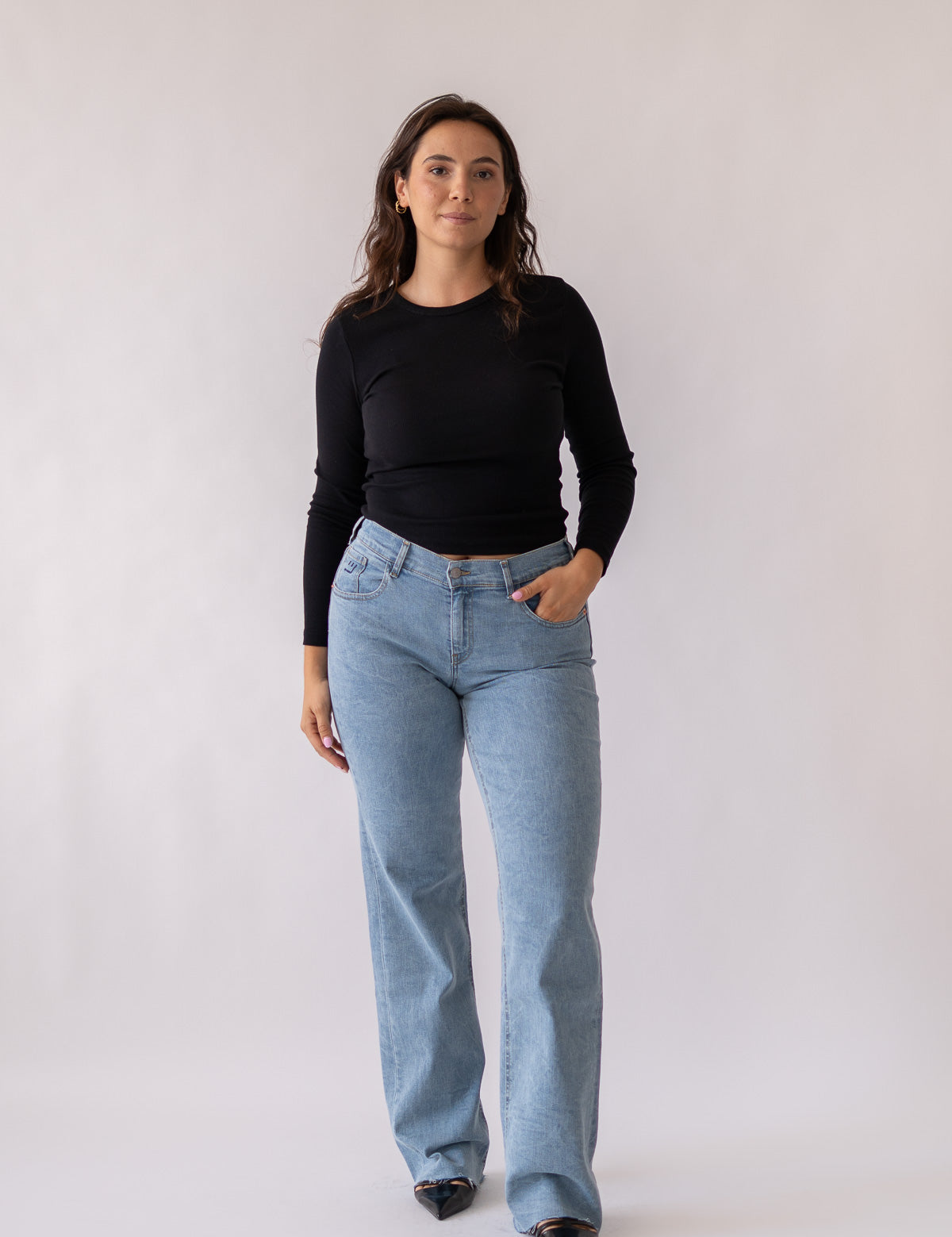WIDELEG MID RISE - LIGHT BLUE