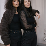 BAGGY GOLD STUDS - BLACK