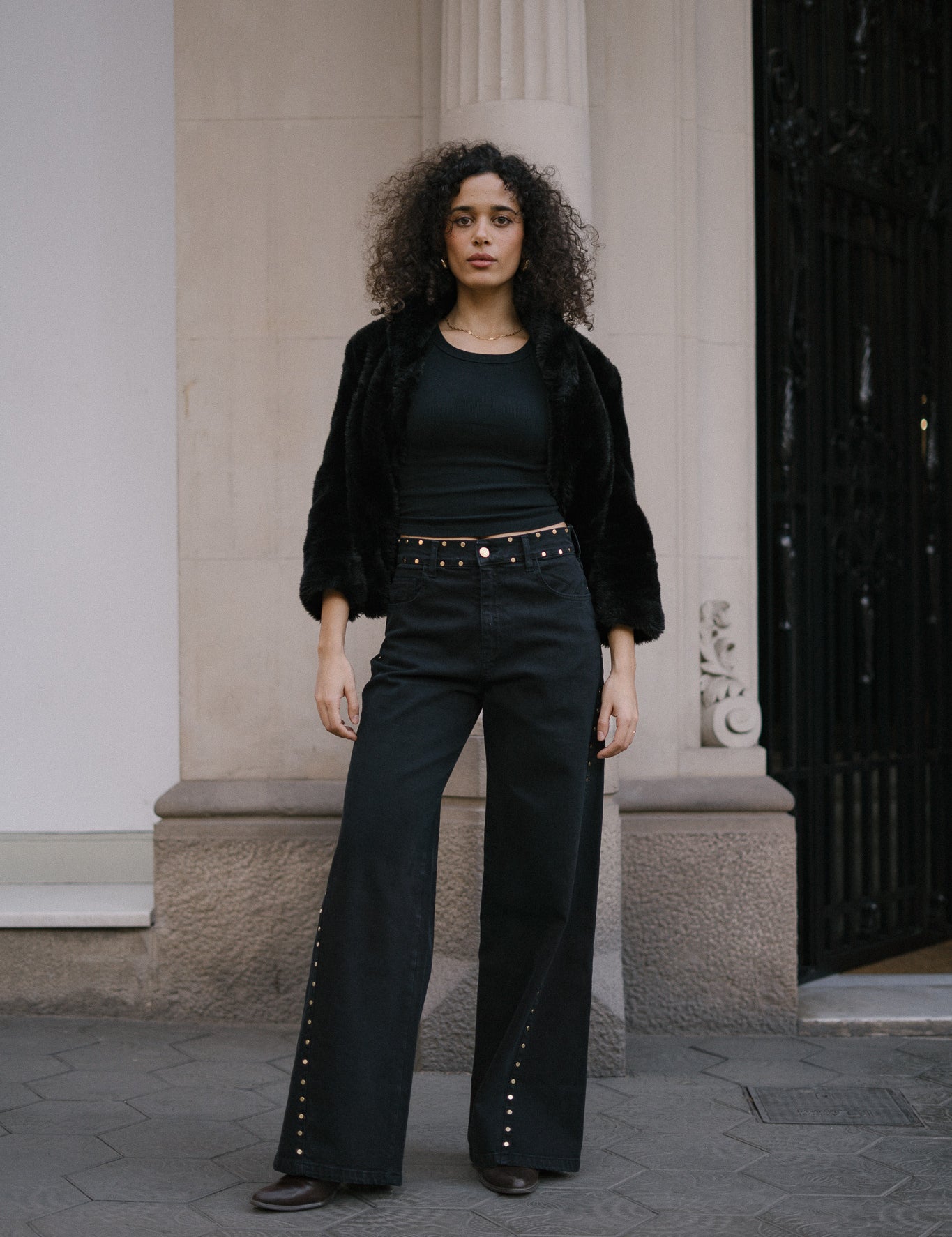 BAGGY TATXES DAURADES - BLACK