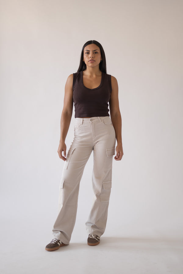 CARGO HIGH RISE - BEIGE
