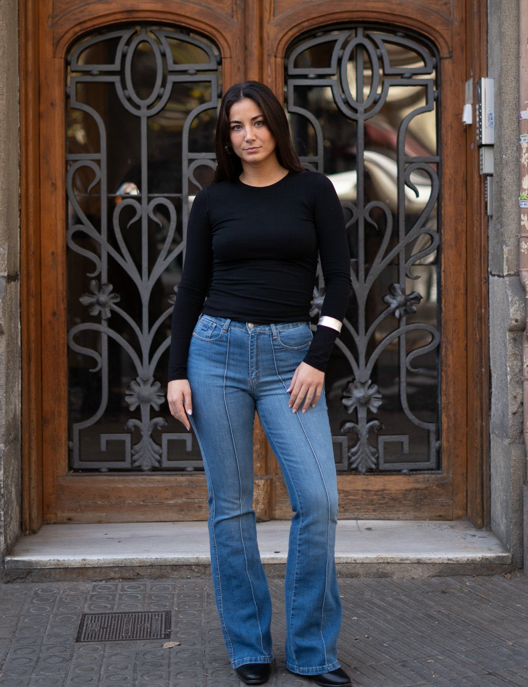 70'S FLARE HIGH RISE - BLUE