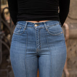 70'S FLARE HIGH RISE - BLUE