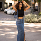 LONG SKIRT - DARK BLUE