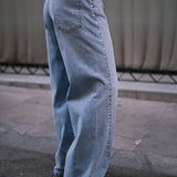 BAGGY SILVER STUDS - LIGHT BLUE