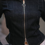ZIPPER DENIM SHIRT - RAW DENIM