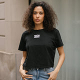 BACK RUCHED TEE - BLACK