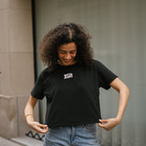 BACK RUCHED TEE - BLACK