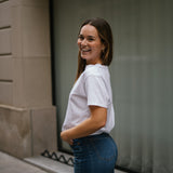BACK RUCHED TEE - WHITE