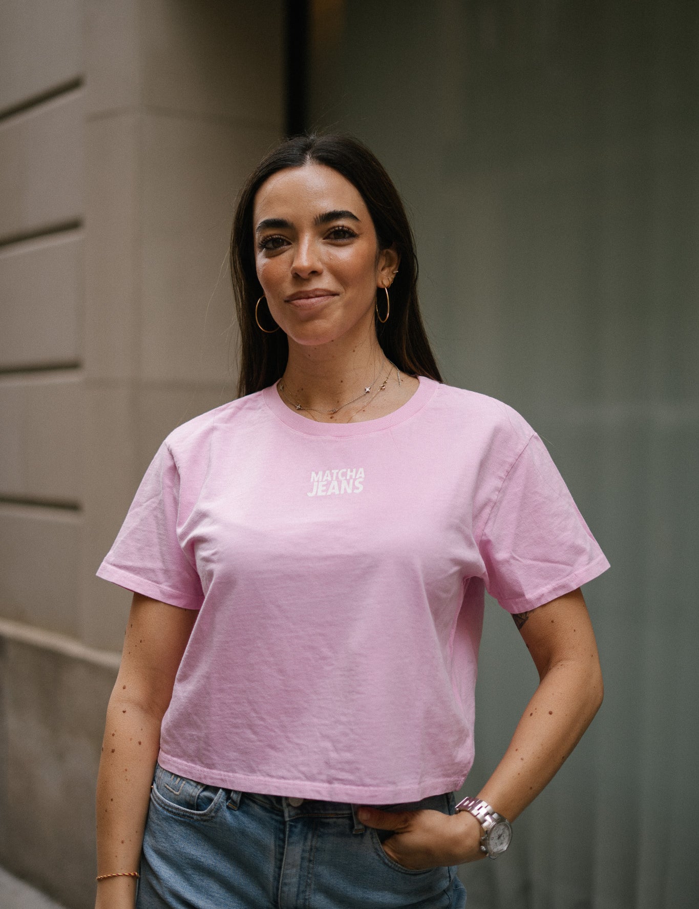 BACK RUCHED TEE - PINK