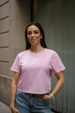 BACK RUCHED TEE - PINK