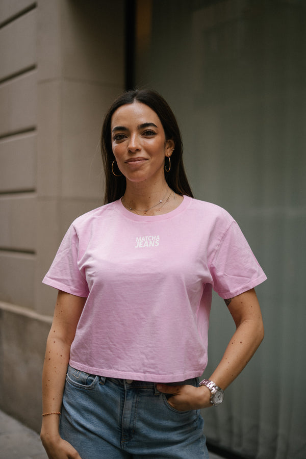 BACK RUCHED TEE - PINK