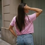 BACK RUCHED TEE - PINK