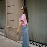 BACK RUCHED TEE - PINK