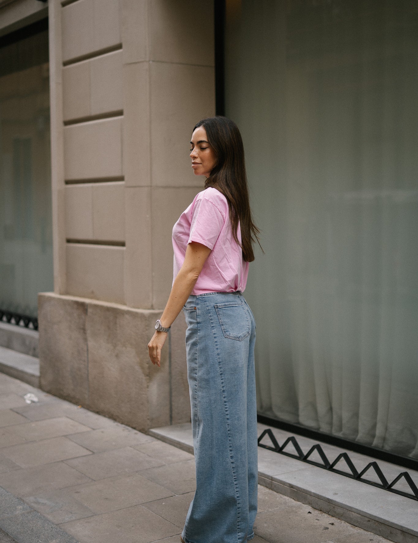 BACK RUCHED TEE - PINK