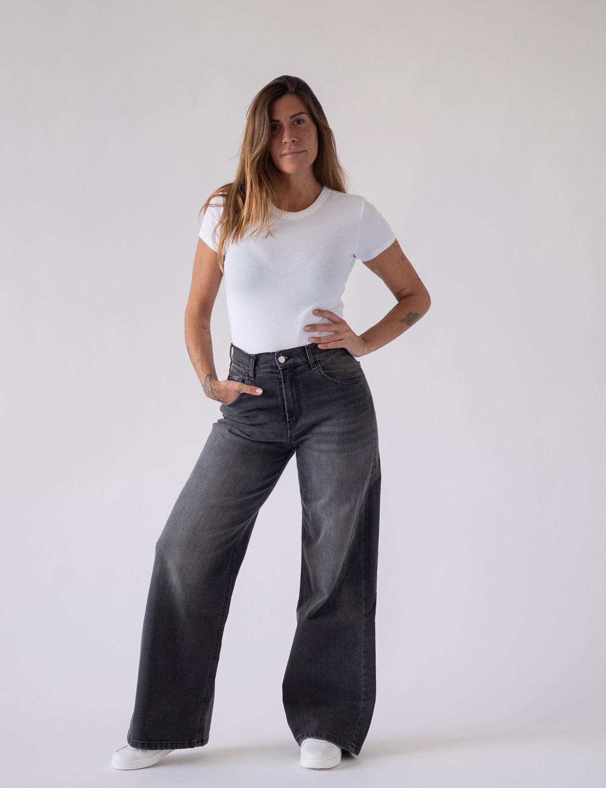 BAGGY HIGH RISE - GREY