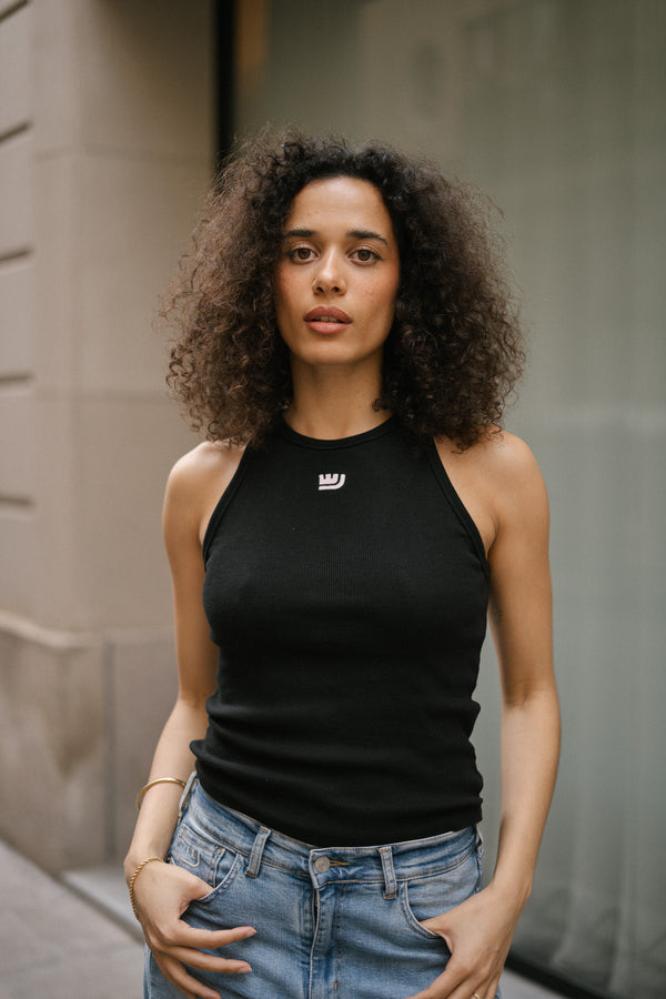 HALTER TANK TOP - BLACK