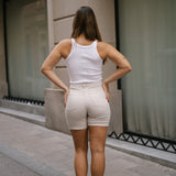SHORTS HIGH RISE - BEIGE
