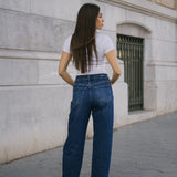 BARREL HIGH RISE FULL LENGTH - DARK BLUE