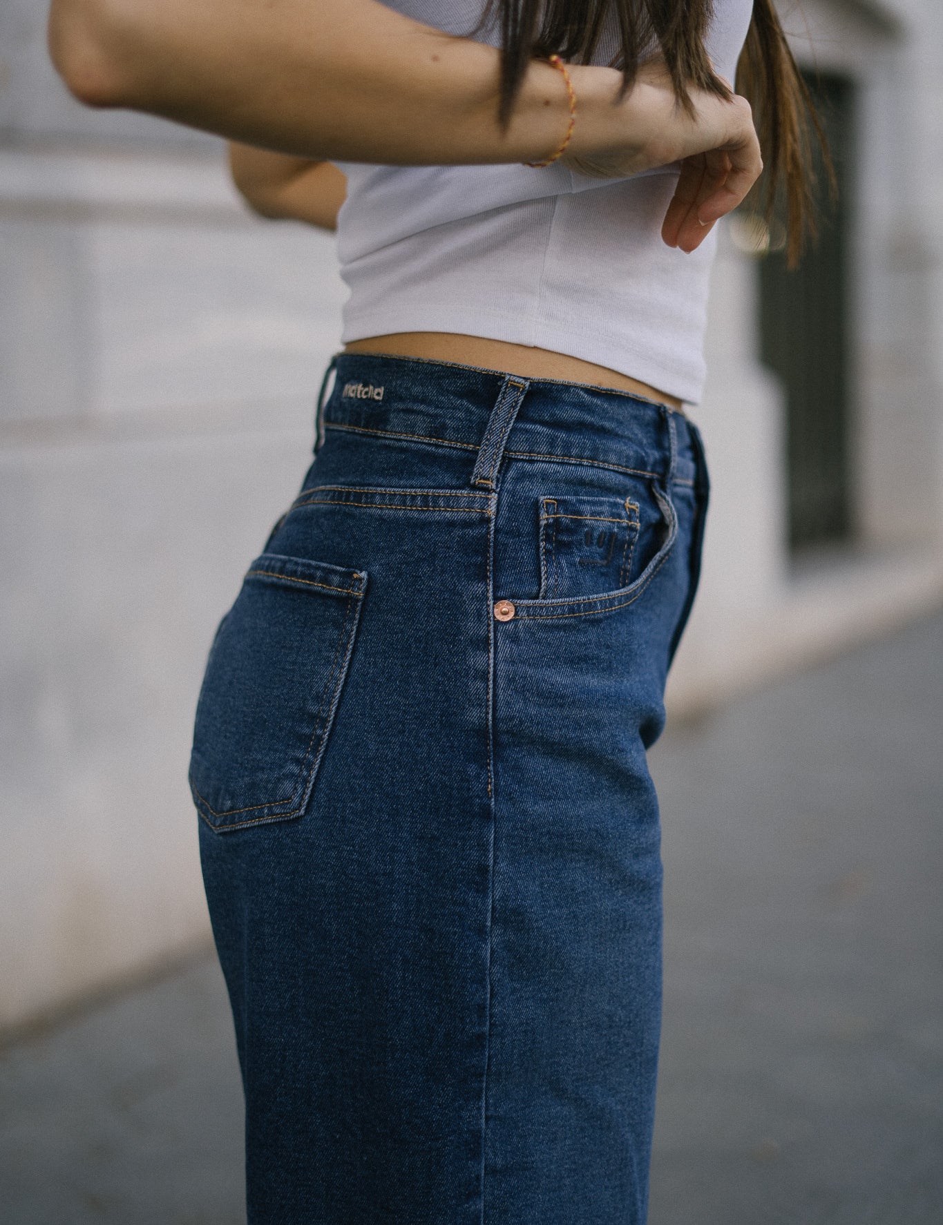 BARREL HIGH RISE FULL LENGTH - DARK BLUE