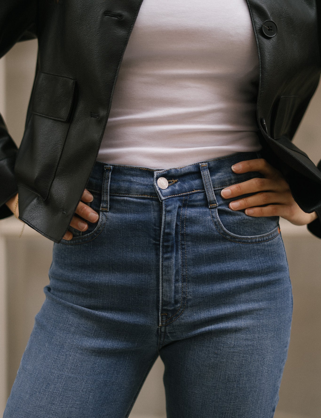 MOM HIGH RISE FULL LENGTH - BLUE