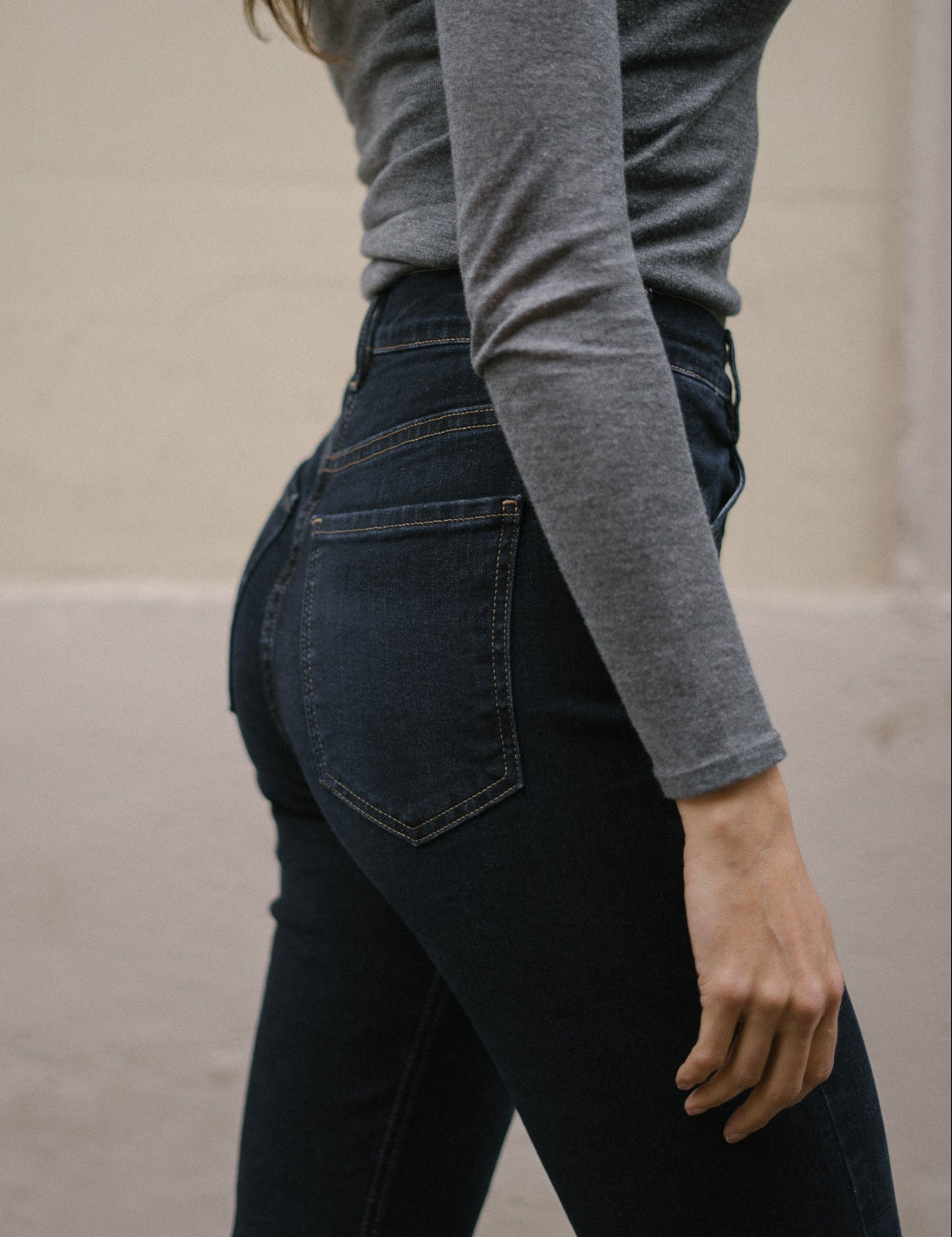 MOM HIGH RISE FULL LENGTH - DARK BLUE