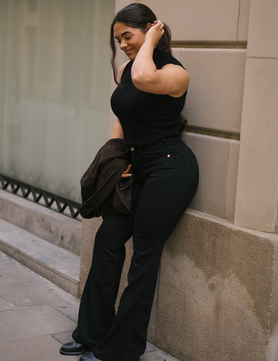 70'S FLARE HIGH RISE - BLACK