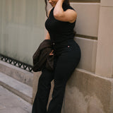 70'S FLARE HIGH RISE - BLACK