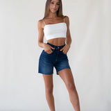 SHORTS HIGH RISE - DARK BLUE