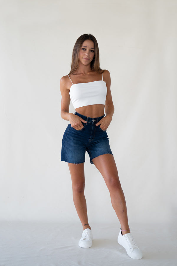 SHORTS HIGH RISE - DARK BLUE