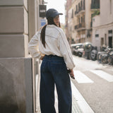 BAGGY BARREL MID RISE - DARK BLUE