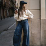 BAGGY BARREL MID RISE - DARK BLUE