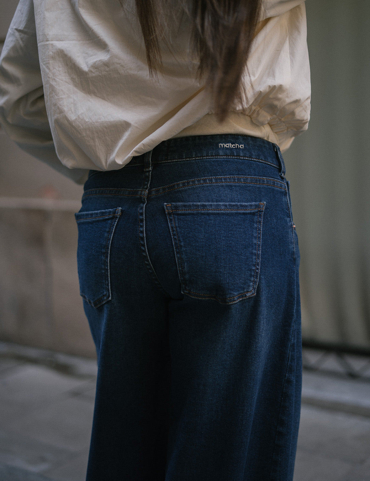 BAGGY BARREL MID RISE - DARK BLUE