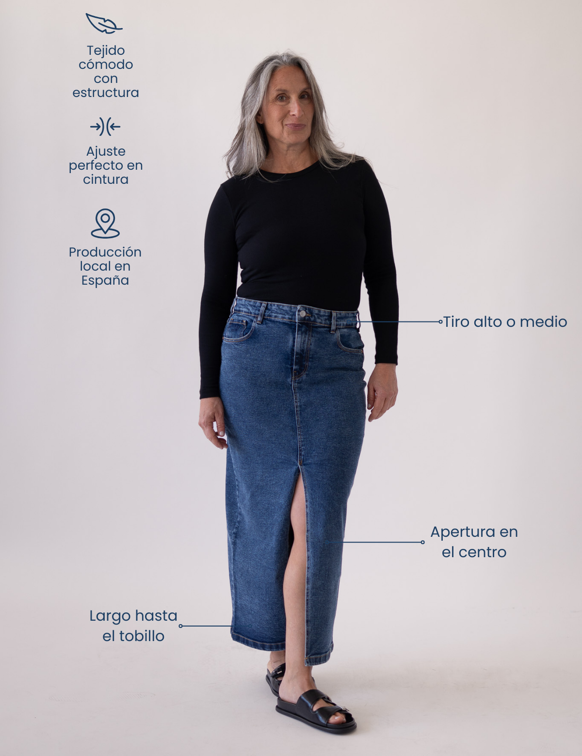 LONG SKIRT - DARK BLUE