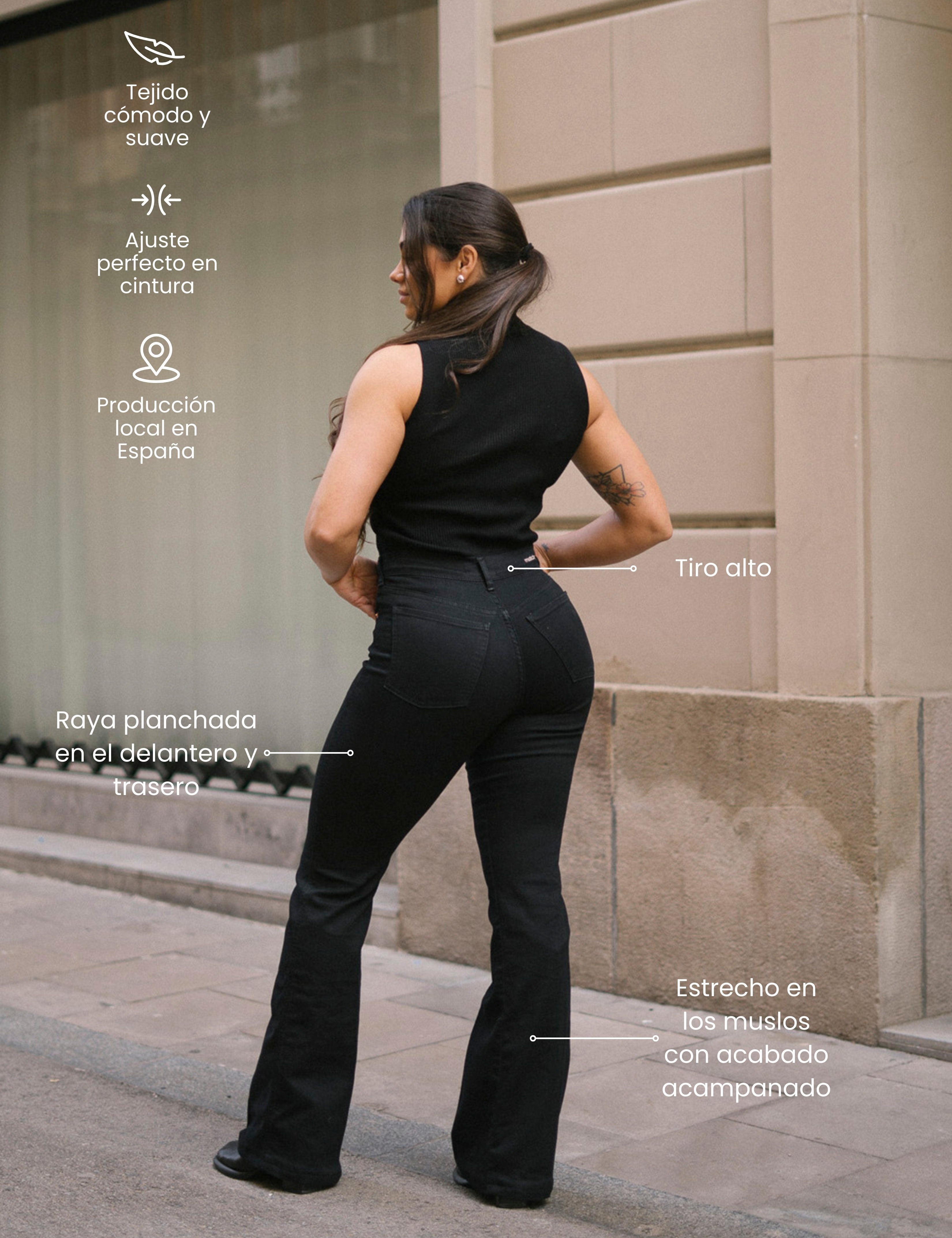 70'S FLARE HIGH RISE - BLACK