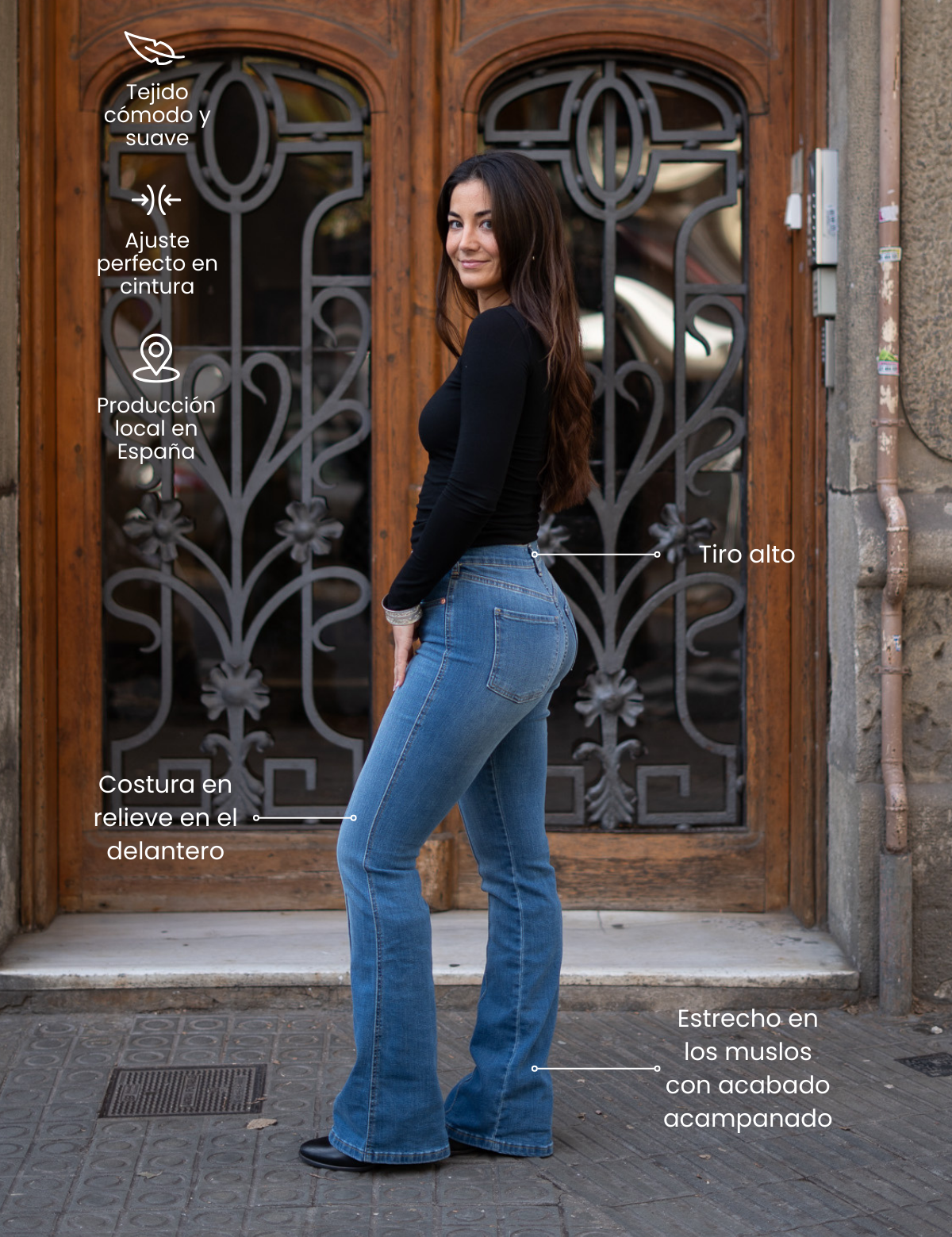 70'S FLARE HIGH RISE - BLUE